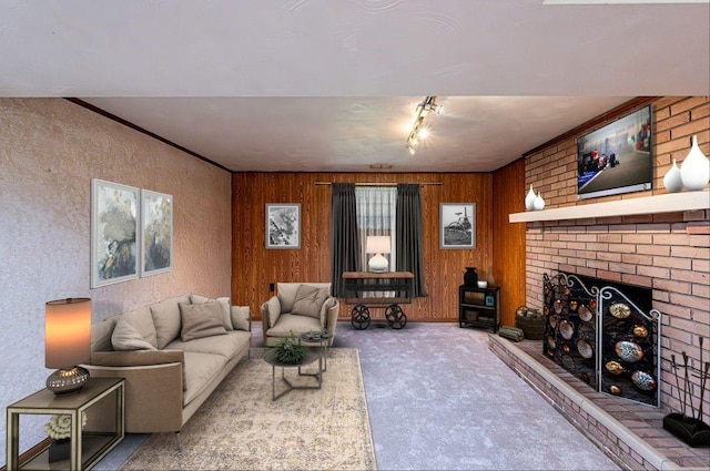 118 Cortland Dr, Hempfield Twp Wml, PA 15672 - living area featuring carpet and wood walls