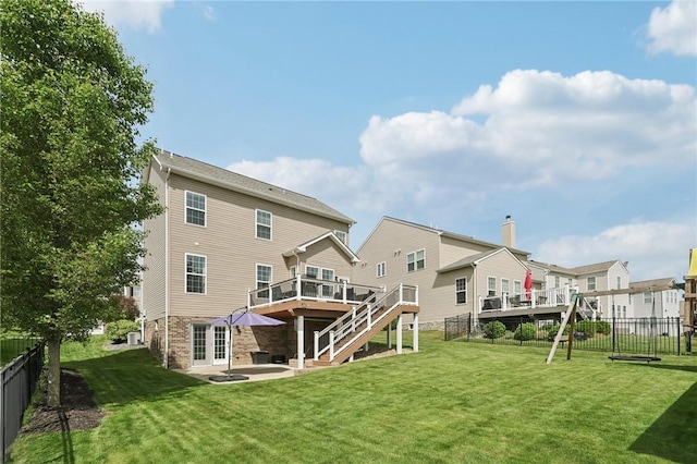 215 Old Hickory Rd, Jackson Twp But, PA 16063 - back of house featuring stairs, a deck, a patio area, and a residential view