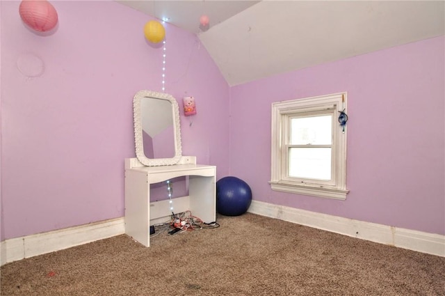 222 Orchard Ave, Canonsburg, PA 15317 - playroom with carpet flooring, vaulted ceiling, and baseboards