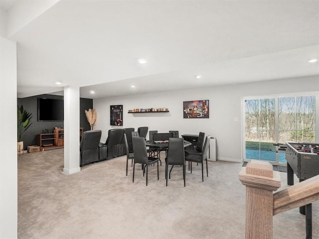 127 Red Horse Dr, Buffalo Twp, PA 16055 - dining area featuring carpet, recessed lighting, and baseboards