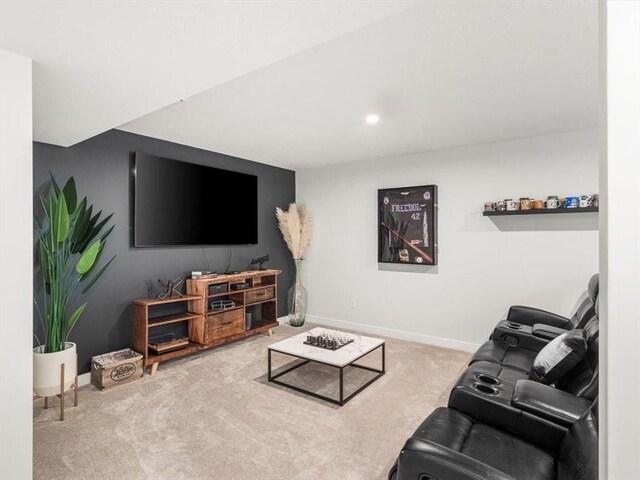 127 Red Horse Dr, Buffalo Twp, PA 16055 - living room with carpet, baseboards, and recessed lighting