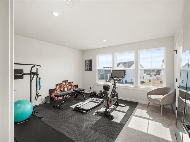 127 Red Horse Dr, Buffalo Twp, PA 16055 - exercise area with baseboards and recessed lighting