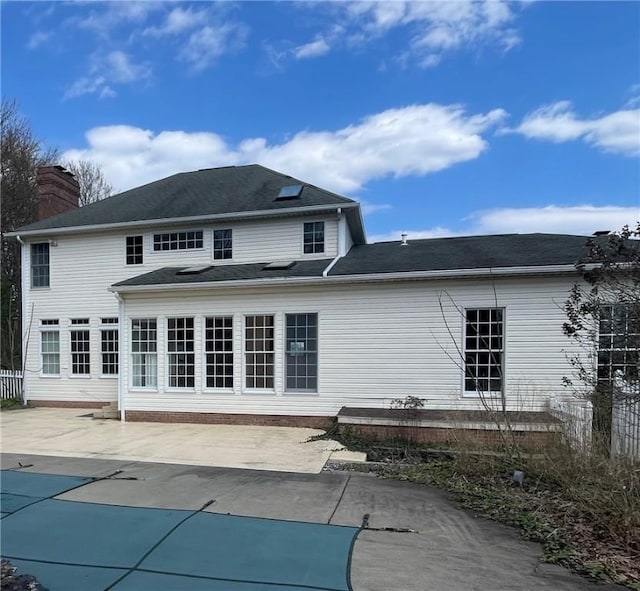 1849 Dutch Ridge Rd, Wayne Twp Law, PA 16117 - back of house with a patio, a covered pool, and a chimney
