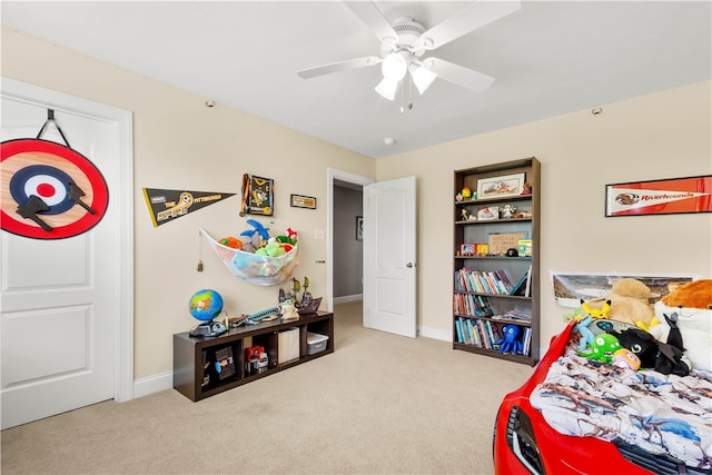 1641 Holly Hill Dr, Bethel Park, PA 15102 - bedroom with carpet flooring, baseboards, and a ceiling fan