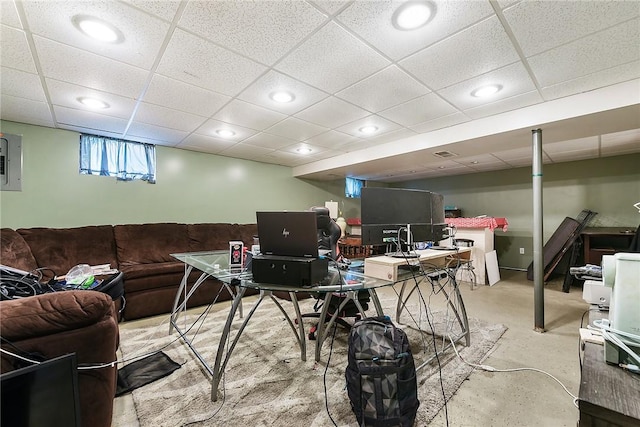 415 Governor Dr, Shaler, PA 15101 - office space with a paneled ceiling, recessed lighting, and electric panel
