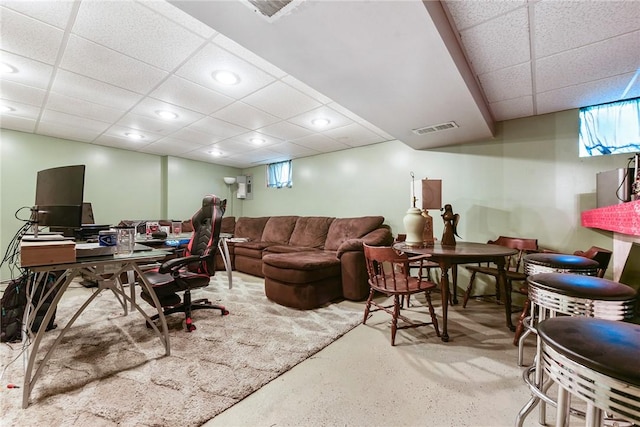 415 Governor Dr, Shaler, PA 15101 - home office featuring a drop ceiling and recessed lighting