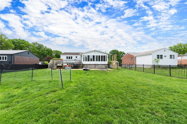 415 Governor Dr, Shaler, PA 15101 - rear view of house featuring a sunroom and a wooden deck