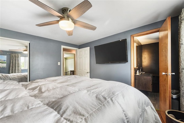 415 Governor Dr, Shaler, PA 15101 - bedroom with a ceiling fan and a sink