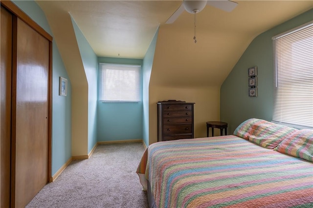 600 Margaret St, Mount Oliver, PA 15210 - carpeted bedroom with ceiling fan, lofted ceiling, and baseboards