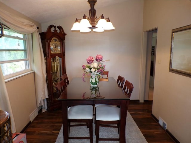 1235 Old Concord Rd, Monroeville, PA 15146 - dining space with a chandelier and dark wood-style floors