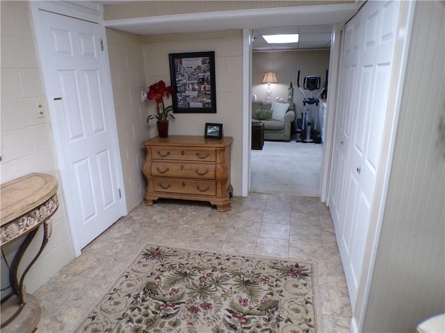 1235 Old Concord Rd, Monroeville, PA 15146 - hallway featuring concrete block wall