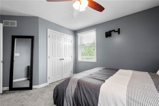 97 Clover Ln, Pine Twp Nal, PA 15044 - carpeted bedroom featuring a closet, baseboards, and a ceiling fan