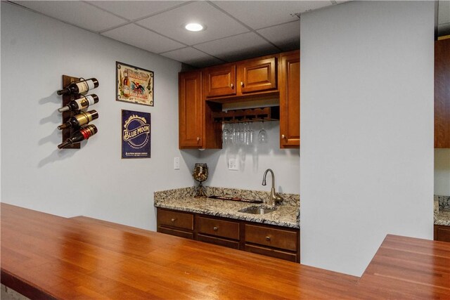 97 Clover Ln, Pine Twp Nal, PA 15044 - indoor wet bar featuring a paneled ceiling and recessed lighting