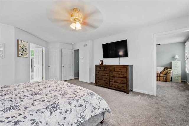 97 Clover Ln, Pine Twp Nal, PA 15044 - bedroom featuring carpet floors, baseboards, and ceiling fan