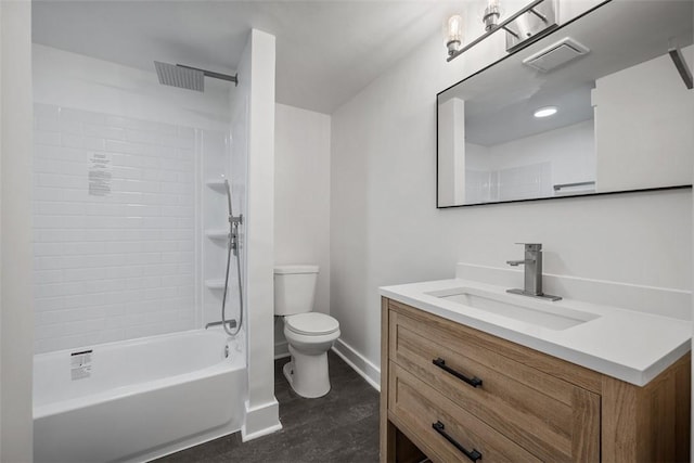 230 Linnview Ave, Carrick, PA 15210 - full bath featuring toilet, vanity, baseboards, and  shower combination
