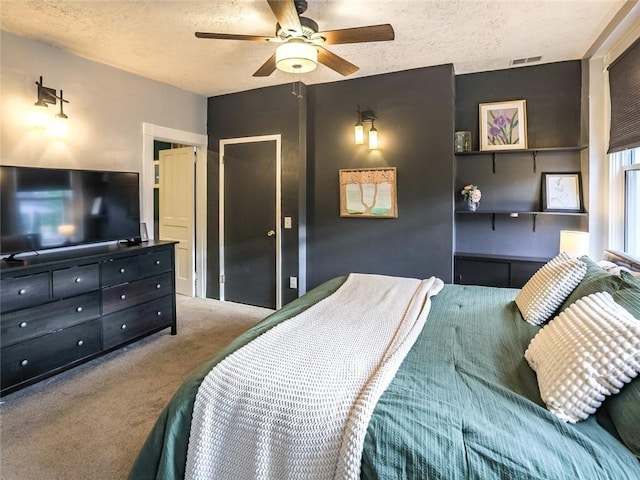 347 Spahr St, Shadyside, PA 15232 - carpeted bedroom featuring a textured ceiling and a ceiling fan