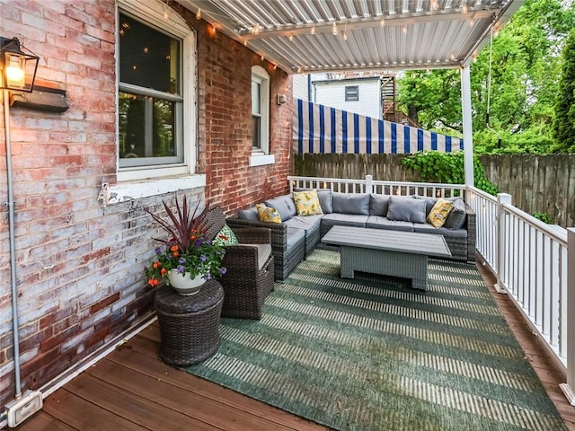 347 Spahr St, Shadyside, PA 15232 - wooden deck featuring an outdoor living space