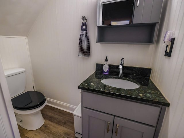 347 Spahr St, Shadyside, PA 15232 - bathroom with vanity, wood finished floors, toilet, and baseboards