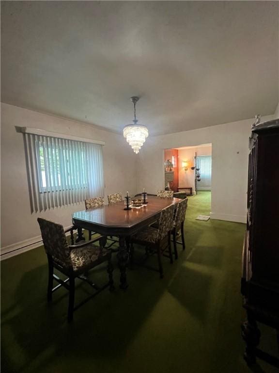 1929 Alcoa Dr, Arnold, PA 15068 - dining space featuring baseboards and a chandelier