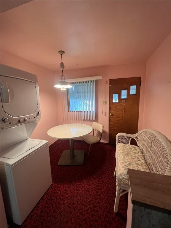 1929 Alcoa Dr, Arnold, PA 15068 - carpeted dining room featuring stacked washer / drying machine