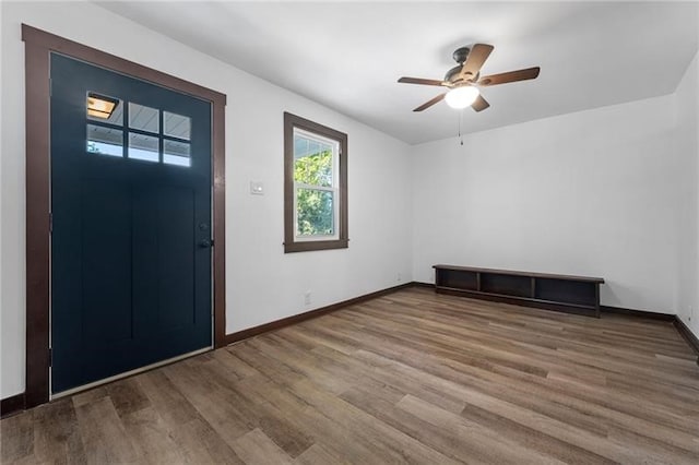 600 Howard St, Harmony Twp Bea, PA 15003 - entrance foyer with wood finished floors, baseboards, and a ceiling fan