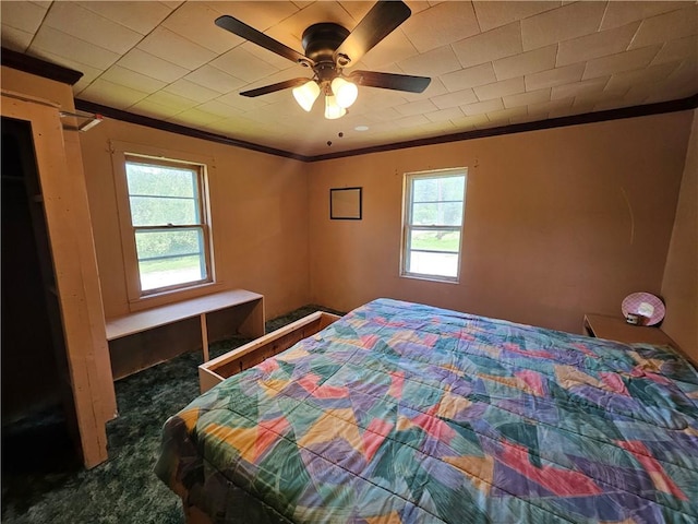 114 Leonard Rd, Washington Twp But, PA 16040 - bedroom featuring crown molding, carpet floors, and ceiling fan