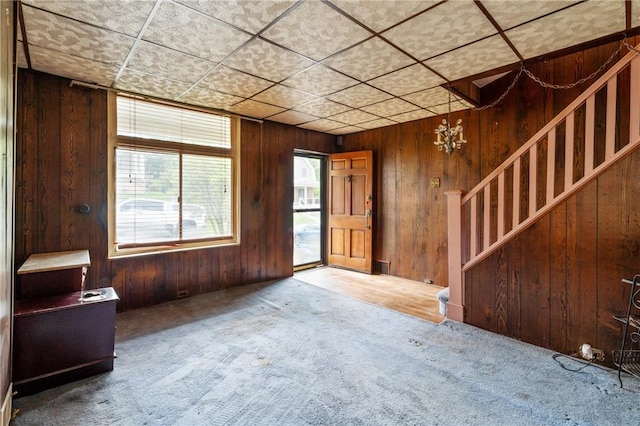 1318 Princess Ave, Beechview, PA 15216 - carpeted foyer with wood walls