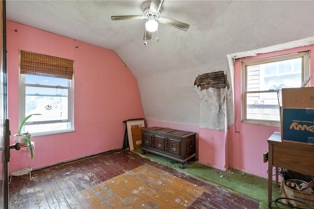1318 Princess Ave, Beechview, PA 15216 - bonus room with a ceiling fan, lofted ceiling, and hardwood / wood-style floors