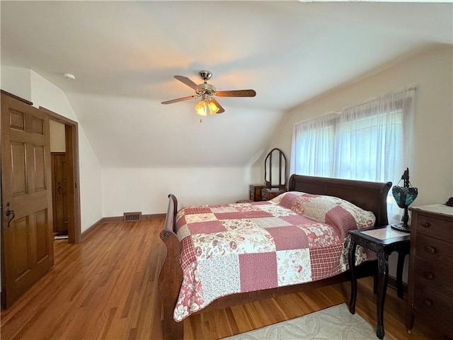 823 Irwin Dr, Baldwin Boro, PA 15236 - bedroom featuring vaulted ceiling, light wood-type flooring, and ceiling fan