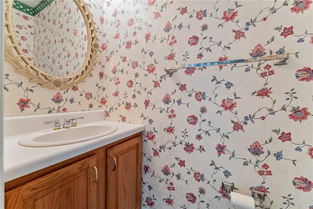 16 Mcbride Rd, North Strabane, PA 15317 - bathroom featuring wallpapered walls and vanity