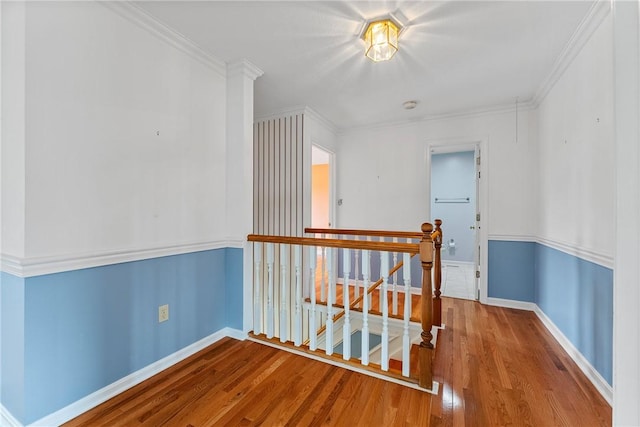 16 Mcbride Rd, North Strabane, PA 15317 - hall featuring an upstairs landing, wood finished floors, baseboards, and crown molding