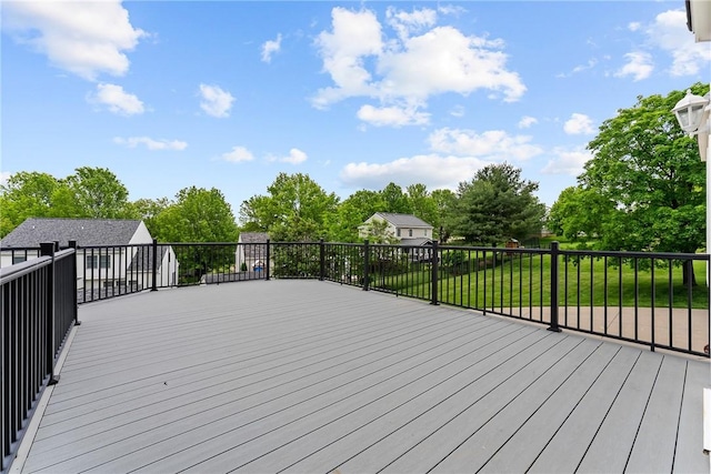 16 Mcbride Rd, North Strabane, PA 15317 - wooden terrace featuring a lawn and view of wooded area