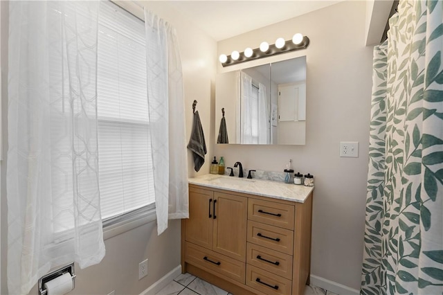 2418 Graceland Rd, Neshannock Twp, PA 16105 - bathroom with vanity, baseboards, and marble finish floors