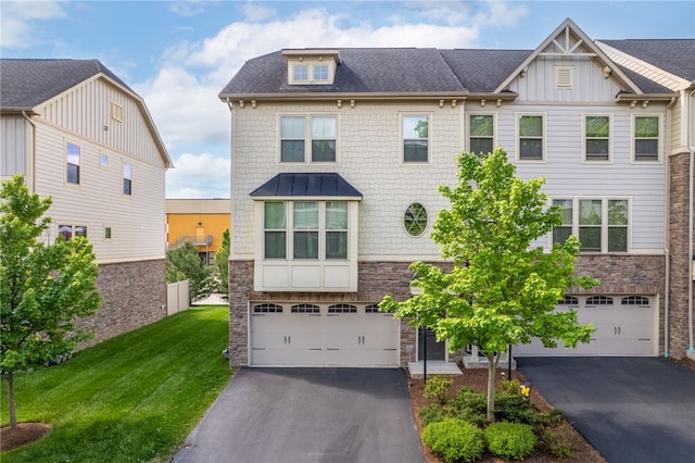 876 Beacon Ln, Mccandless, PA 15237 - view of front of property featuring stone siding, driveway, a garage, and board and batten siding
