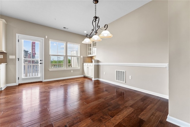 876 Beacon Ln, Mccandless, PA 15237 - unfurnished dining area with baseboards and dark wood-style floors