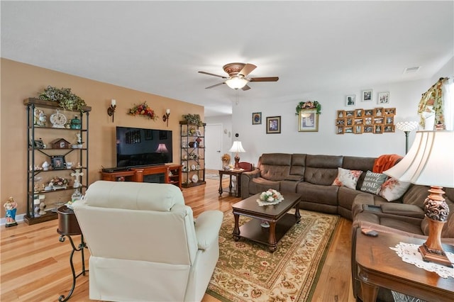153 Olivia Dr, Center Twp Bea, PA 15061 - living room featuring wood finished floors and a ceiling fan