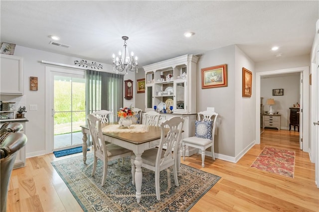 153 Olivia Dr, Center Twp Bea, PA 15061 - dining space with a chandelier, light wood-style floors, recessed lighting, and baseboards