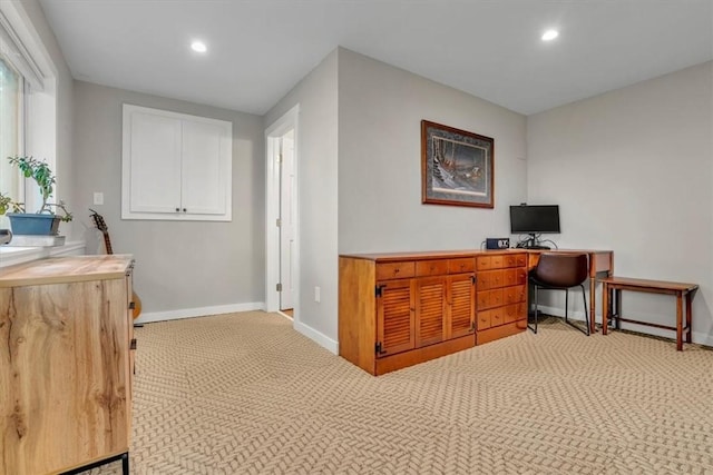 439 Pleasant Hill Rd, Allegheny Twp Wml, PA 15656 - home office featuring baseboards, light carpet, and recessed lighting