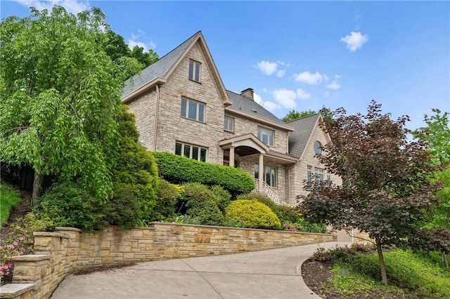 155 Westland Dr, Squirrel Hill, PA 15217 - back of house featuring stone siding and a chimney