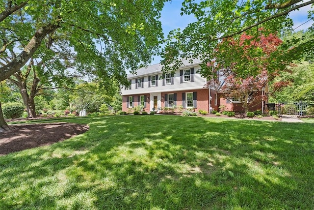 111 Maple Dr, Pine Twp Nal, PA 15090 - colonial-style house featuring a front lawn and brick siding