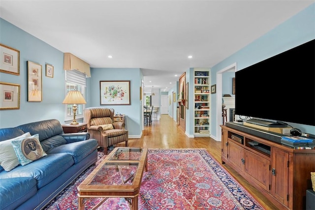 111 Maple Dr, Pine Twp Nal, PA 15090 - living room featuring light wood-type flooring, recessed lighting, and baseboards