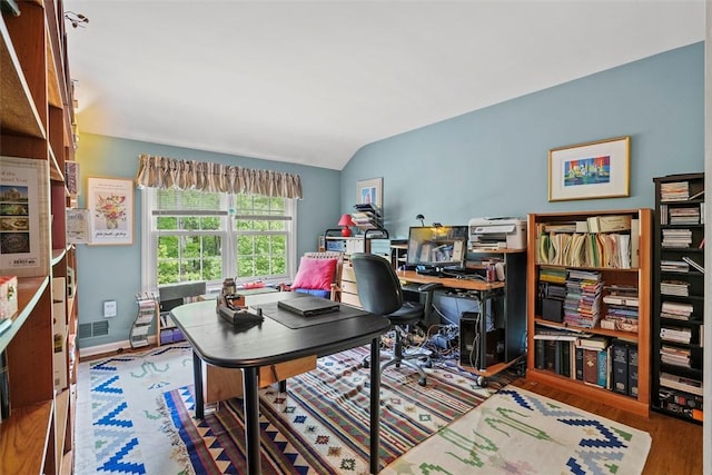 111 Maple Dr, Pine Twp Nal, PA 15090 - office space featuring wood finished floors and vaulted ceiling