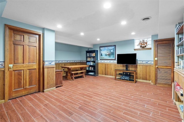 111 Maple Dr, Pine Twp Nal, PA 15090 - office featuring a wainscoted wall, recessed lighting, and light wood-style flooring