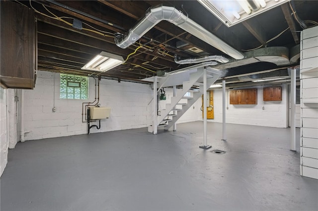 5241 Clarwin Ave, Ross Twp, PA 15229 - below grade area featuring stairway and a sink