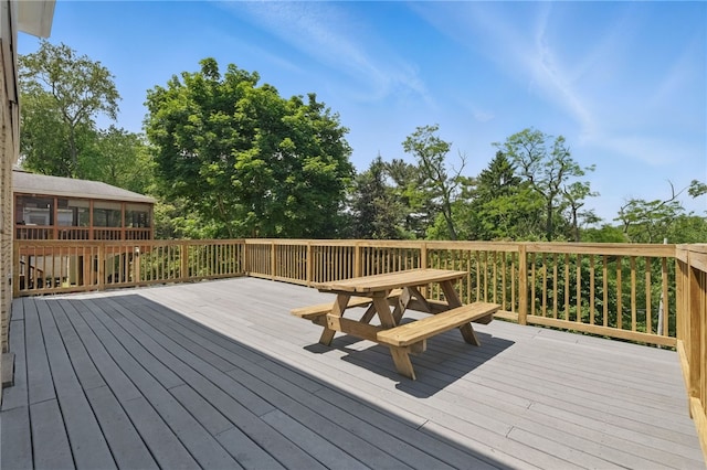 5241 Clarwin Ave, Ross Twp, PA 15229 - wooden terrace featuring view of scattered trees