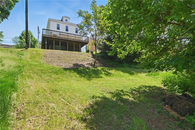 5241 Clarwin Ave, Ross Twp, PA 15229 - view of green lawn with a wooden deck