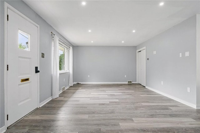 259 Allison Ave, Emsworth, PA 15202 - entrance foyer featuring recessed lighting, wood finished floors, and baseboards
