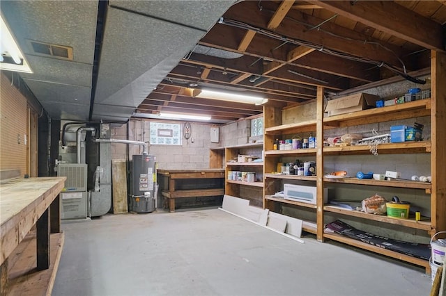 259 Allison Ave, Emsworth, PA 15202 - below grade area featuring gas water heater, a workshop area, and heating unit
