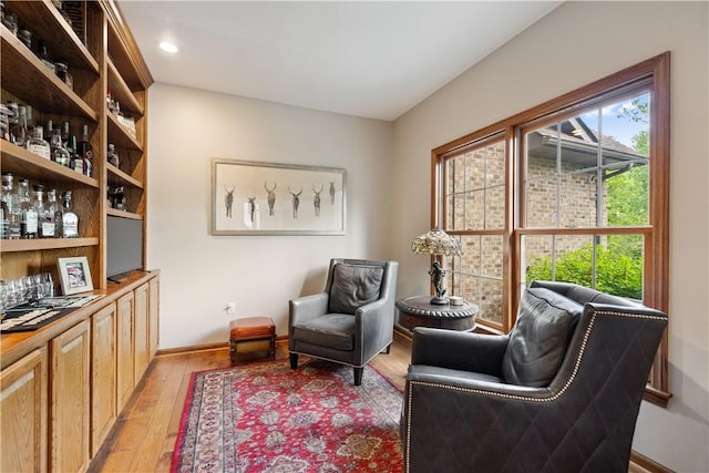 321 Ivy Dr, Pine Twp Nal, PA 15044 - living area with light wood-type flooring, baseboards, and recessed lighting