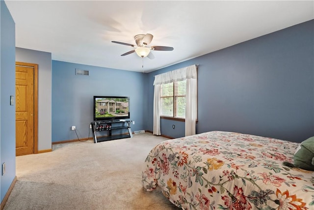 321 Ivy Dr, Pine Twp Nal, PA 15044 - carpeted bedroom featuring baseboards and ceiling fan